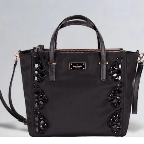 kate spade Handbags - Kate Spade Wilson Road Embellished Alyse Satchel Tote Black Handbag
